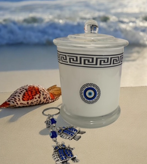 A touch of Greece - Evil Eye & Meander - Honeysuckle Jasmine