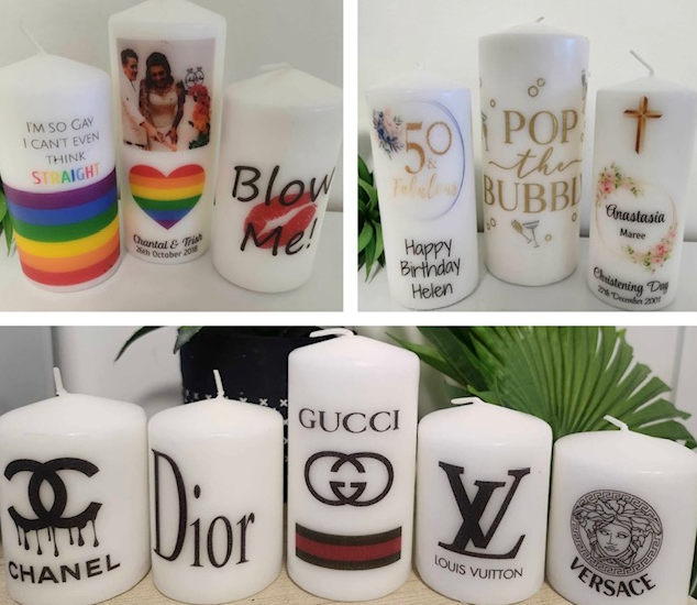 PERSONALISED PILLAR CANDLES