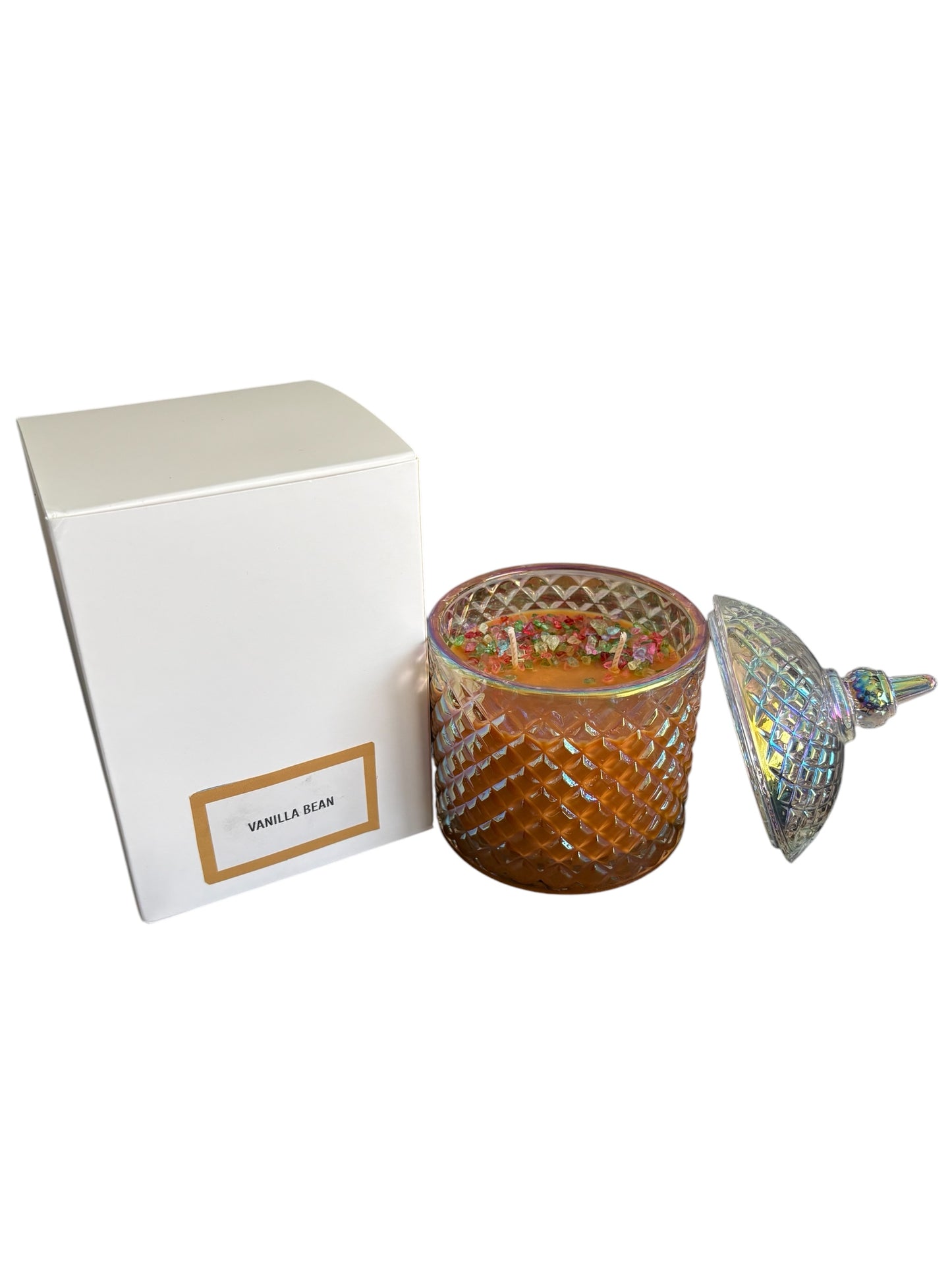 Deluxe Cupola Candle - RAINBOW CLEAR - 300g scented with VANILLA BEAN