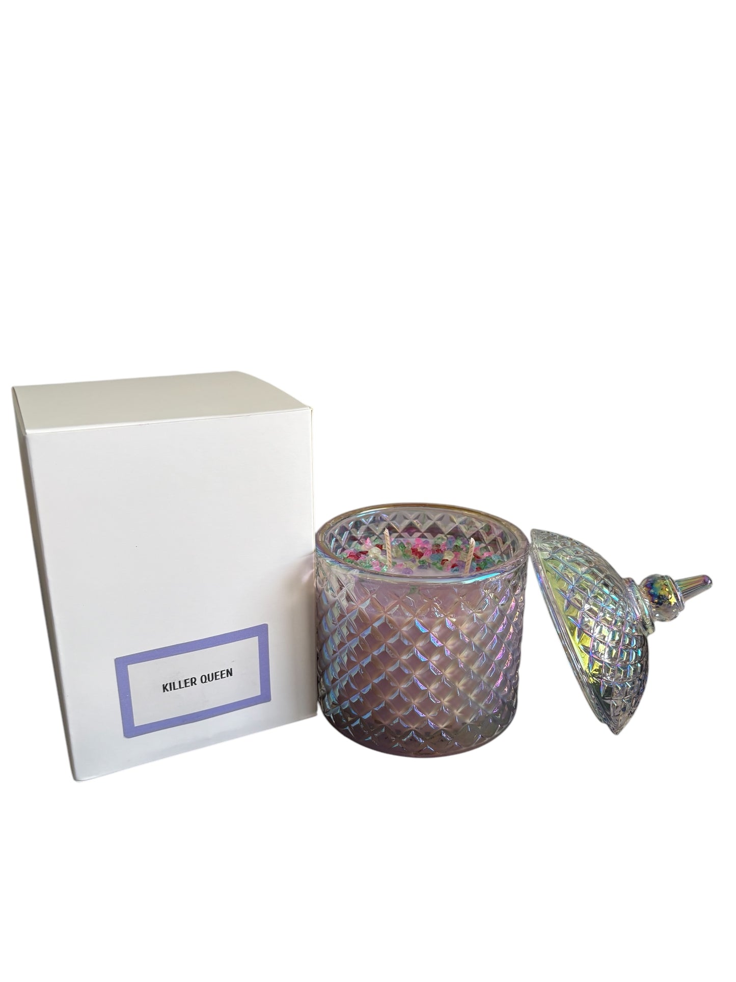 Deluxe Cupola Candle - RAINBOW CLEAR - 300g scented with KILLER QUEEN TYPE