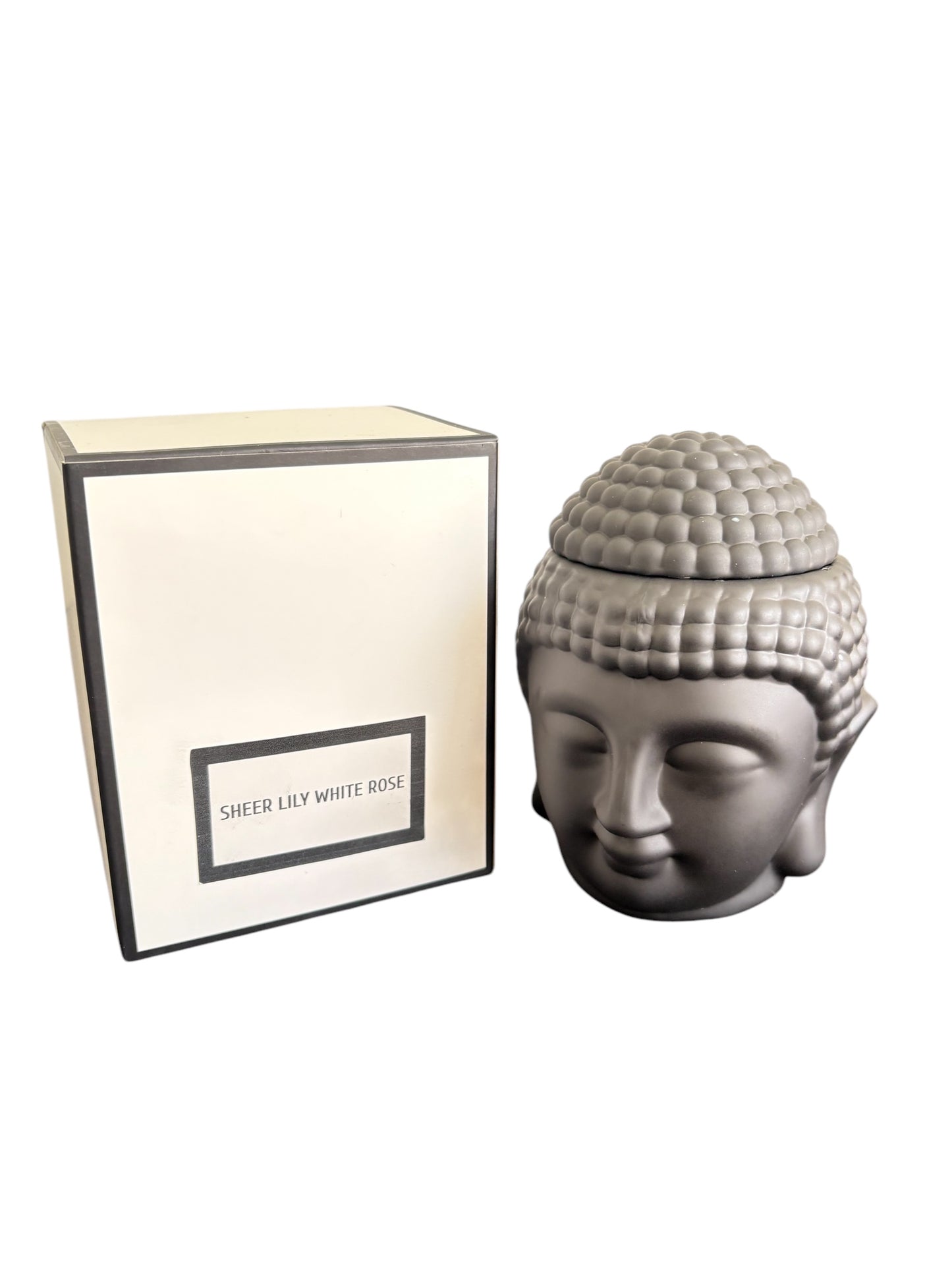 BUDDHA CANDLE - 250g - scented with Sheer Lily White Rose