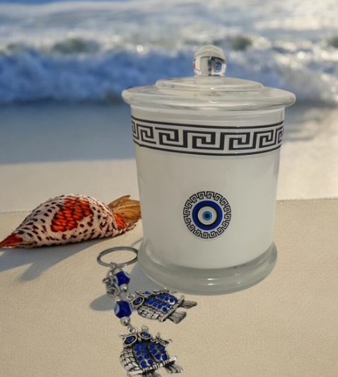 A touch of Greece - Evil Eye & Meander - Gardenia